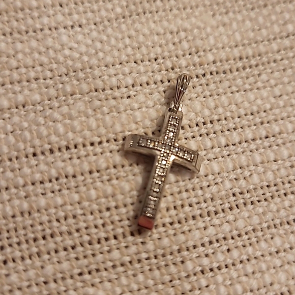 Gold Cross Charm Pendant - Picture 2 of 12